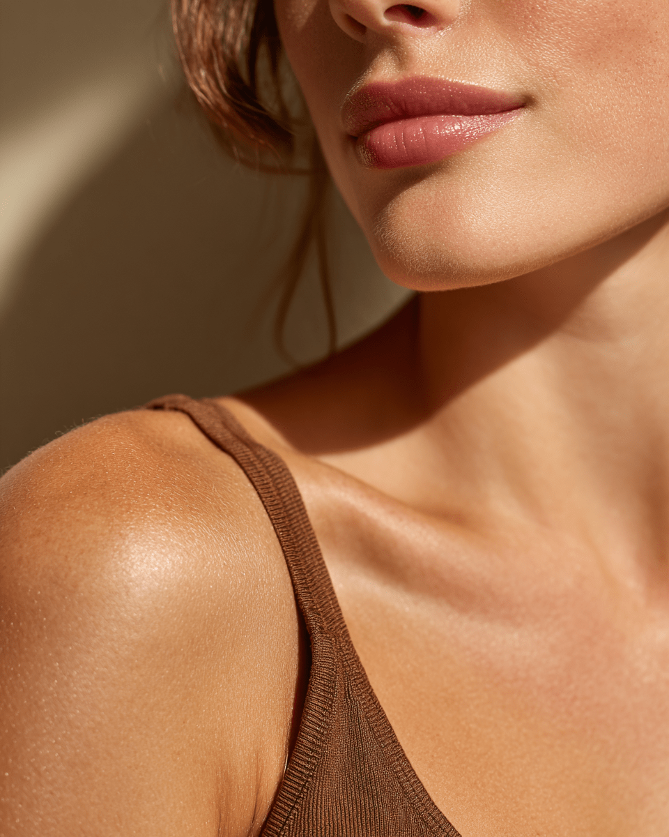 Sunlit clinic window with soft greenery