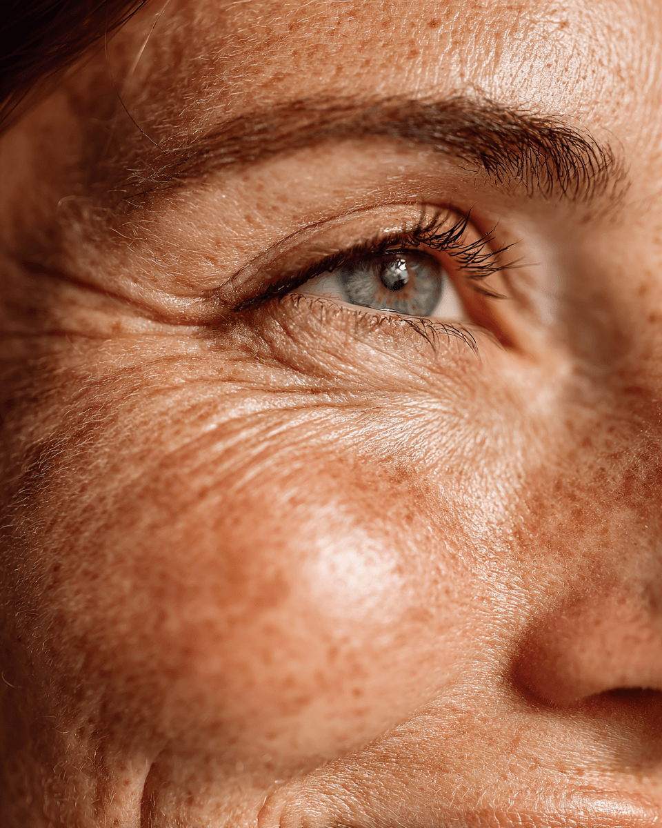 Close-up of luminous skin surface